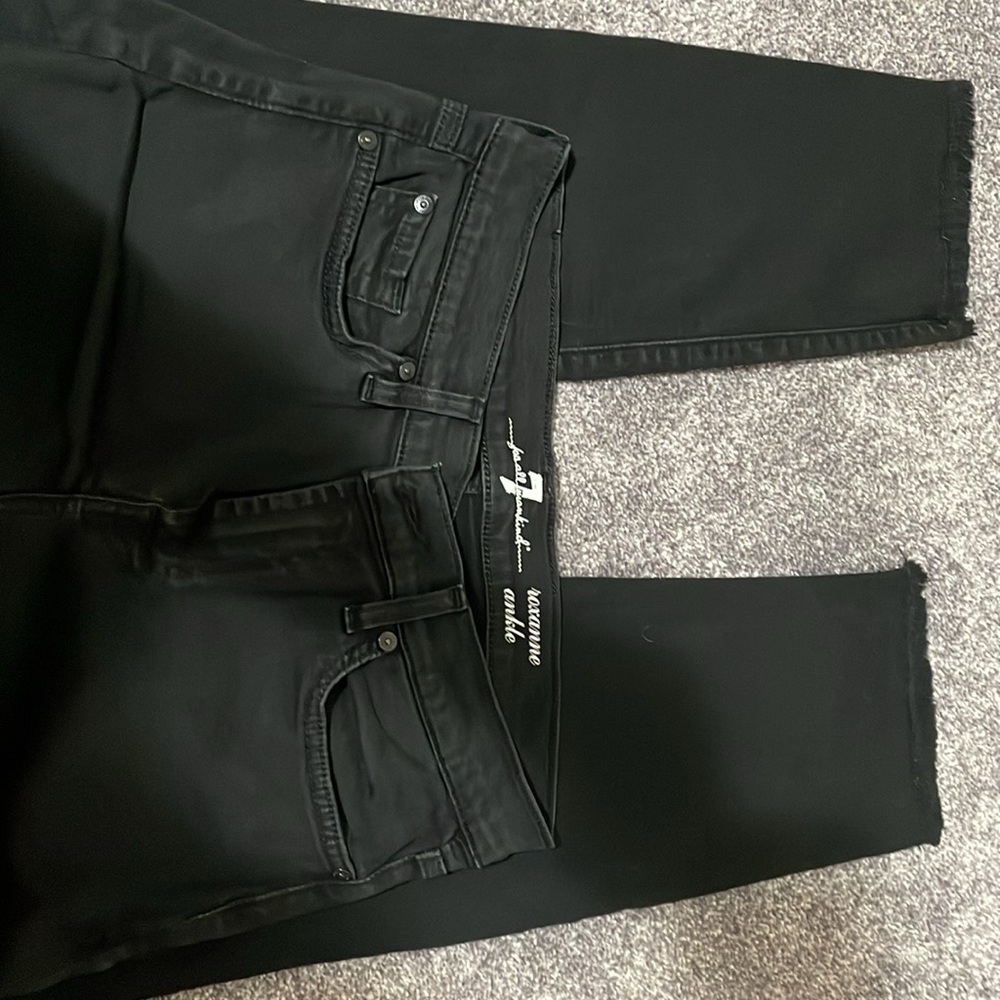 Seven for all mankind frayed ankle black pants - Roxanne ankle style